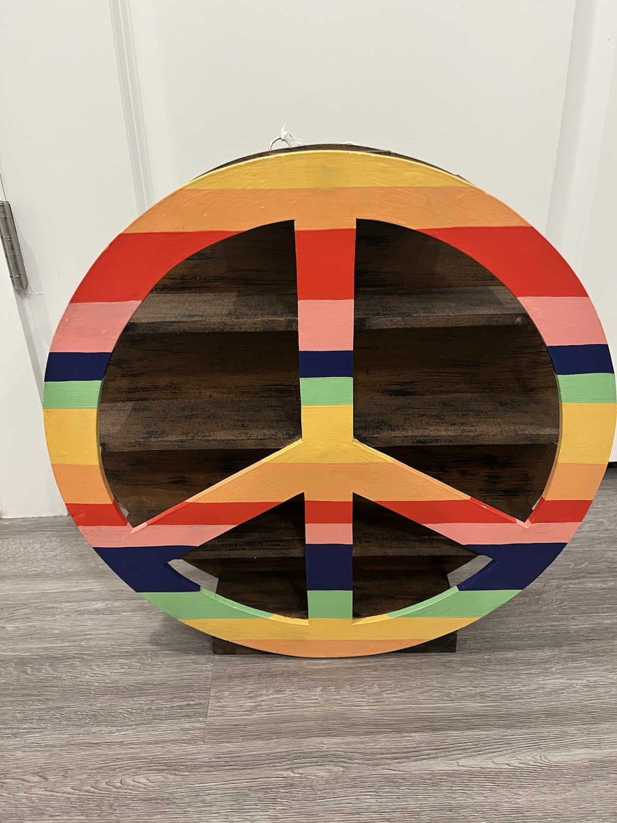 Peace Wood Shelf Sit Or Hang 18” | Colorful Pride Peace Shelf