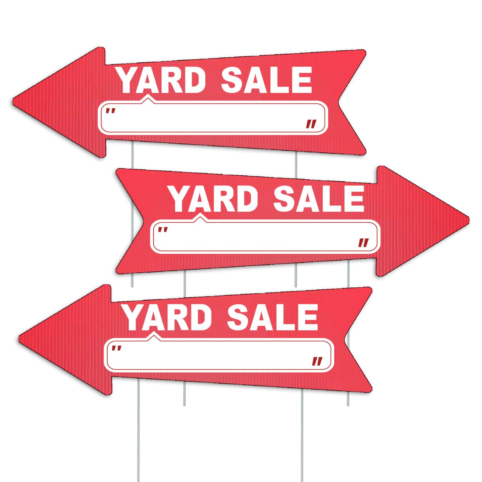 Yard Sale Red Arrow Signs with Stakes16 x 5 in Double Sided,Outdoor Estate Sa…