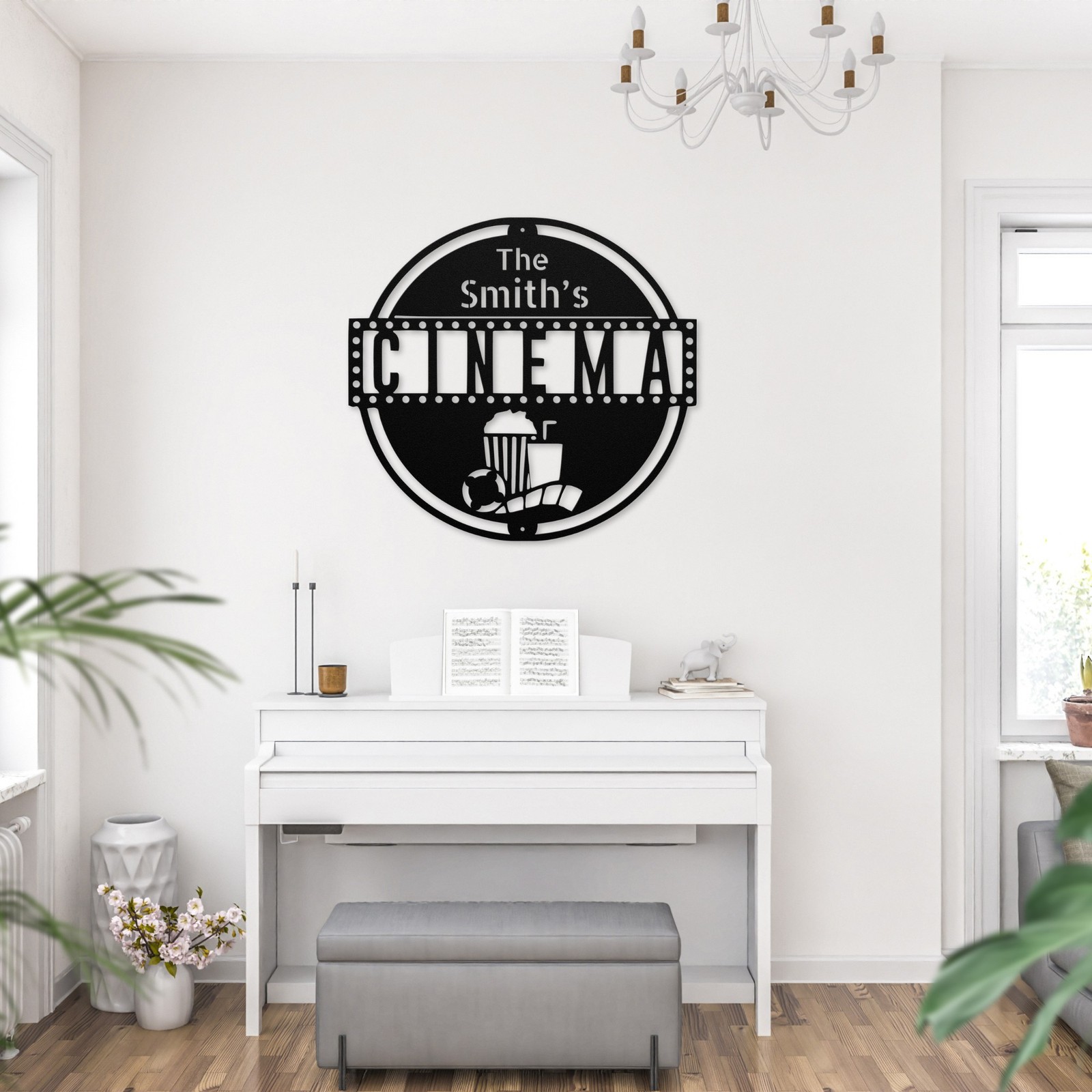 Custom Home Cinema Metal Sign Personalized Theater Room Decoration Family Gifts