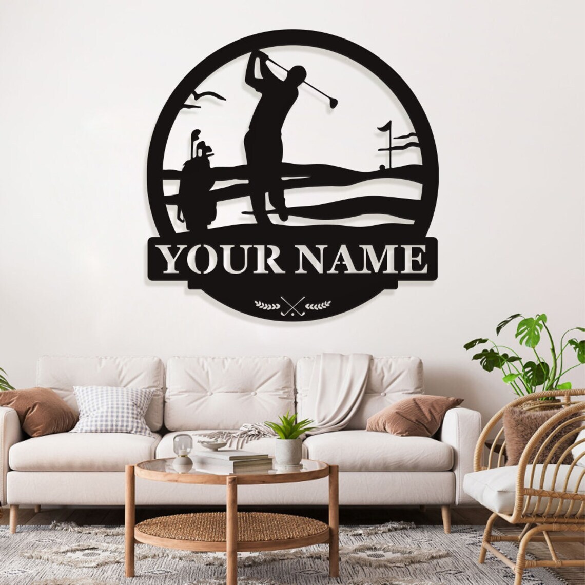 Personalized Golf Course Metal Name Sign Sports Outdoor Indoor Decor Wall Art