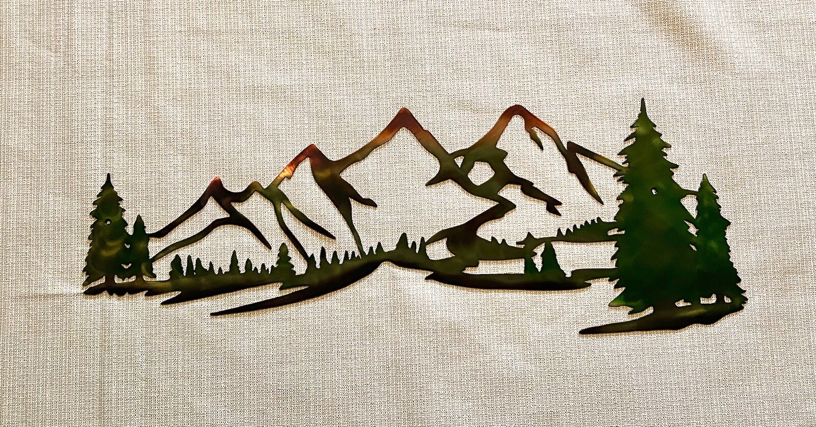 Mountains And Trees Wildlife Cabin Metal Wall Art Rustic Home Decor Gifts