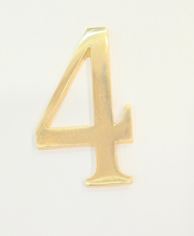 50 MM 2″ HEIGHT BRASS HOME DOOR MOUNTED & WALL MOUNTED NUMBERS “4”