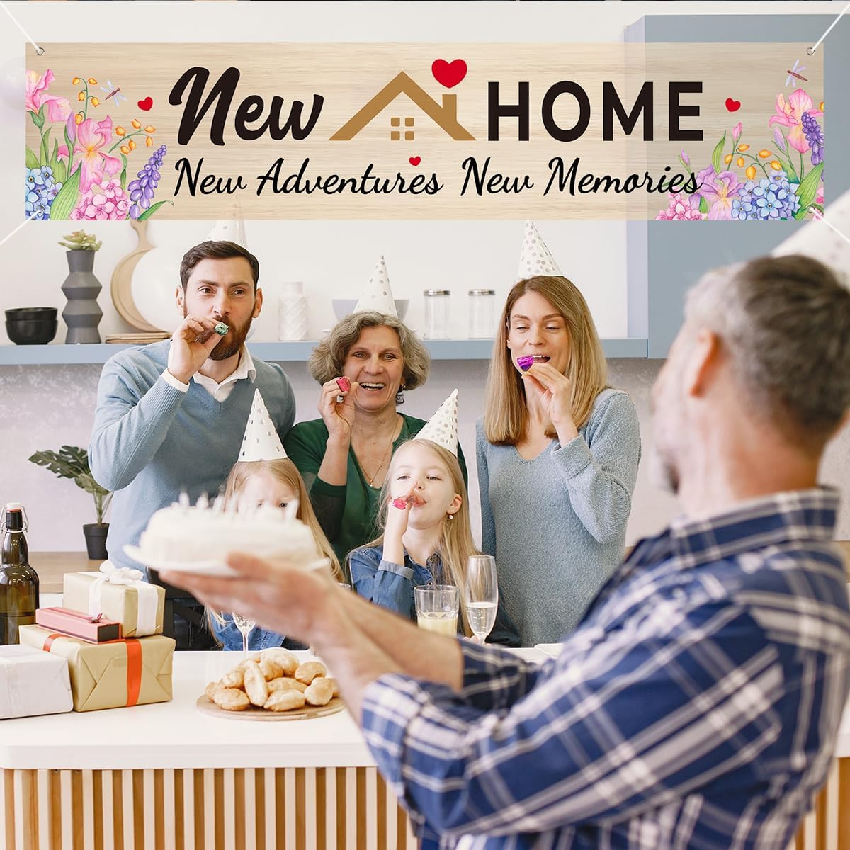 New Home New Adventures New Memories Banner, Housewarming Welcome Home Banner