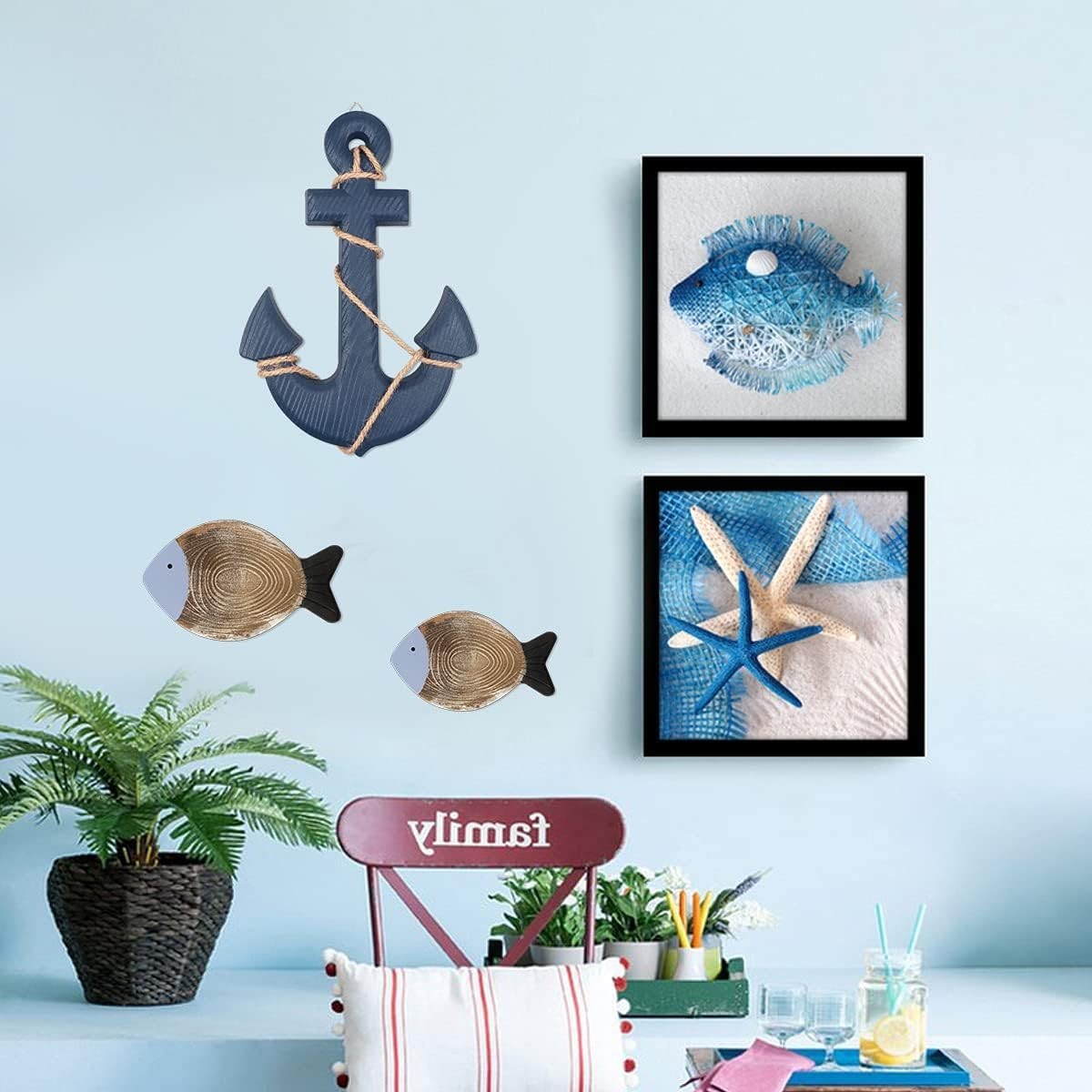 Versatile 7.7″ x 13″ Wooden Anchor Decor with Rope – Perfect Gift Idea
