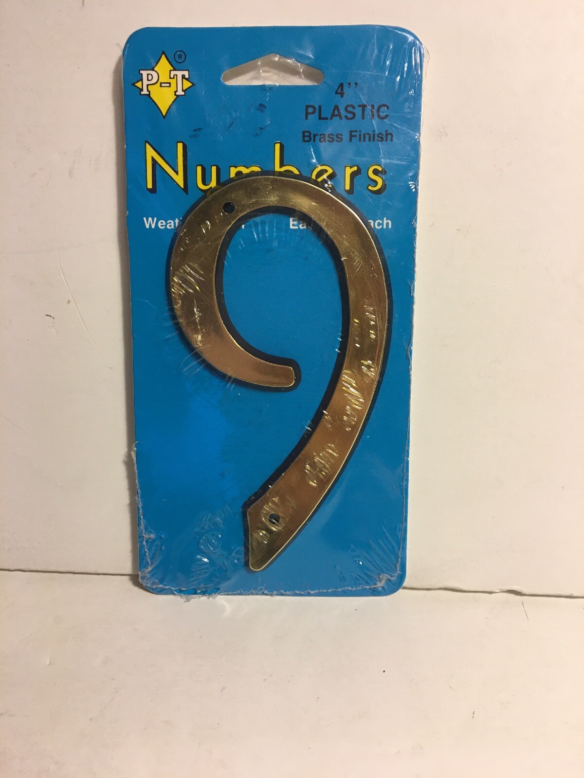 #9 or #6 Weather Proof Plastic Brass Finish 4″ House Mailbox Apartment Numbers