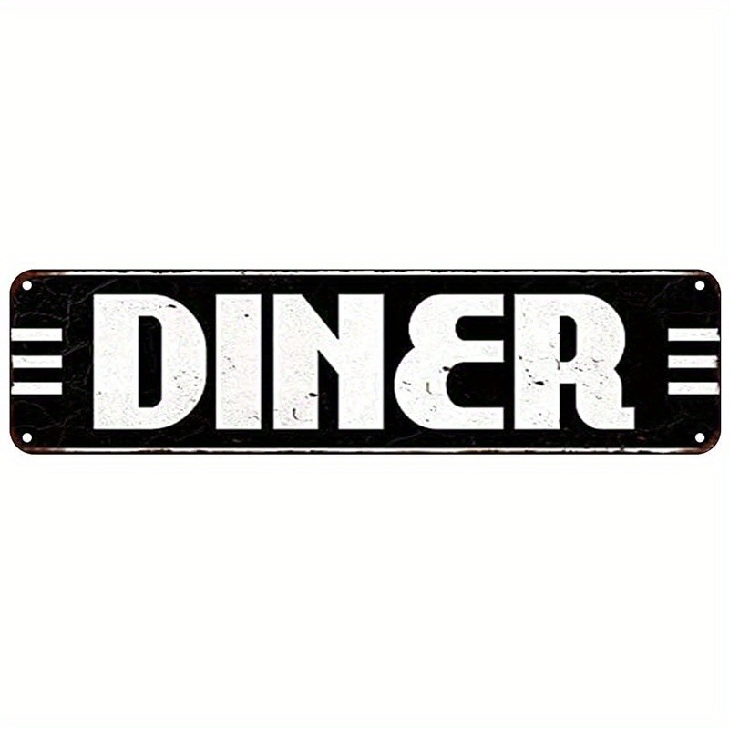 Weather‑Faded Classic Retro Diner‑Theme Metal Sign Patio Outdoor Wall Decoration