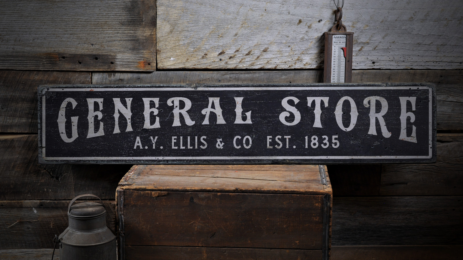 General Store, Custom Store, Rustic – Rustic Distressed Wood Sign