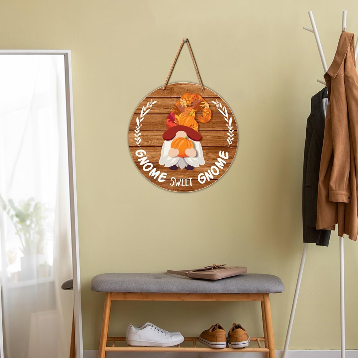 Interchangeable Gnome Welcome Sign – Seasonal Door Decoration for All Holidays,