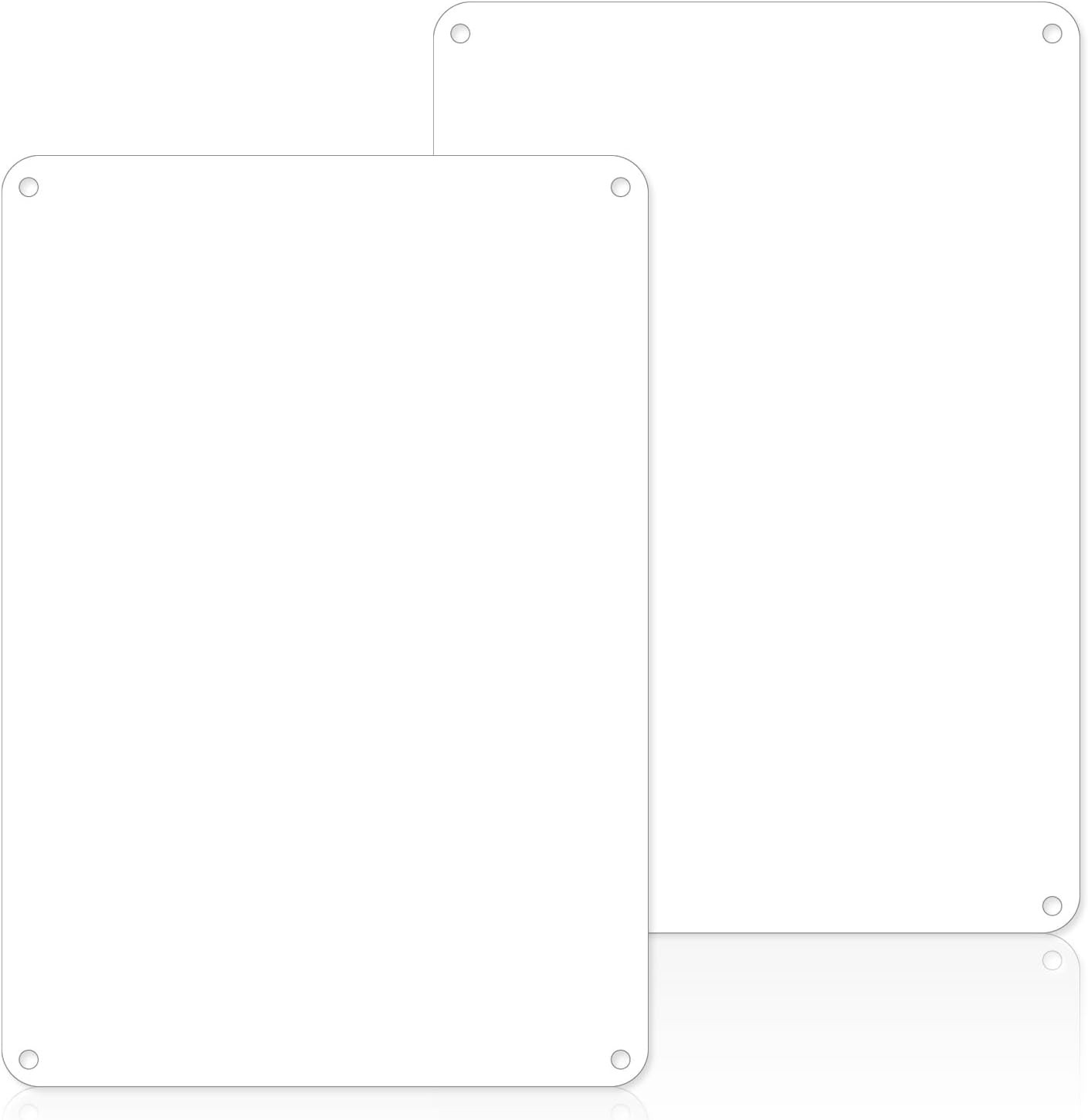 2 Pcs Metal Signs for outside White Blank Metal Sign 10 X 7 Inches Blank