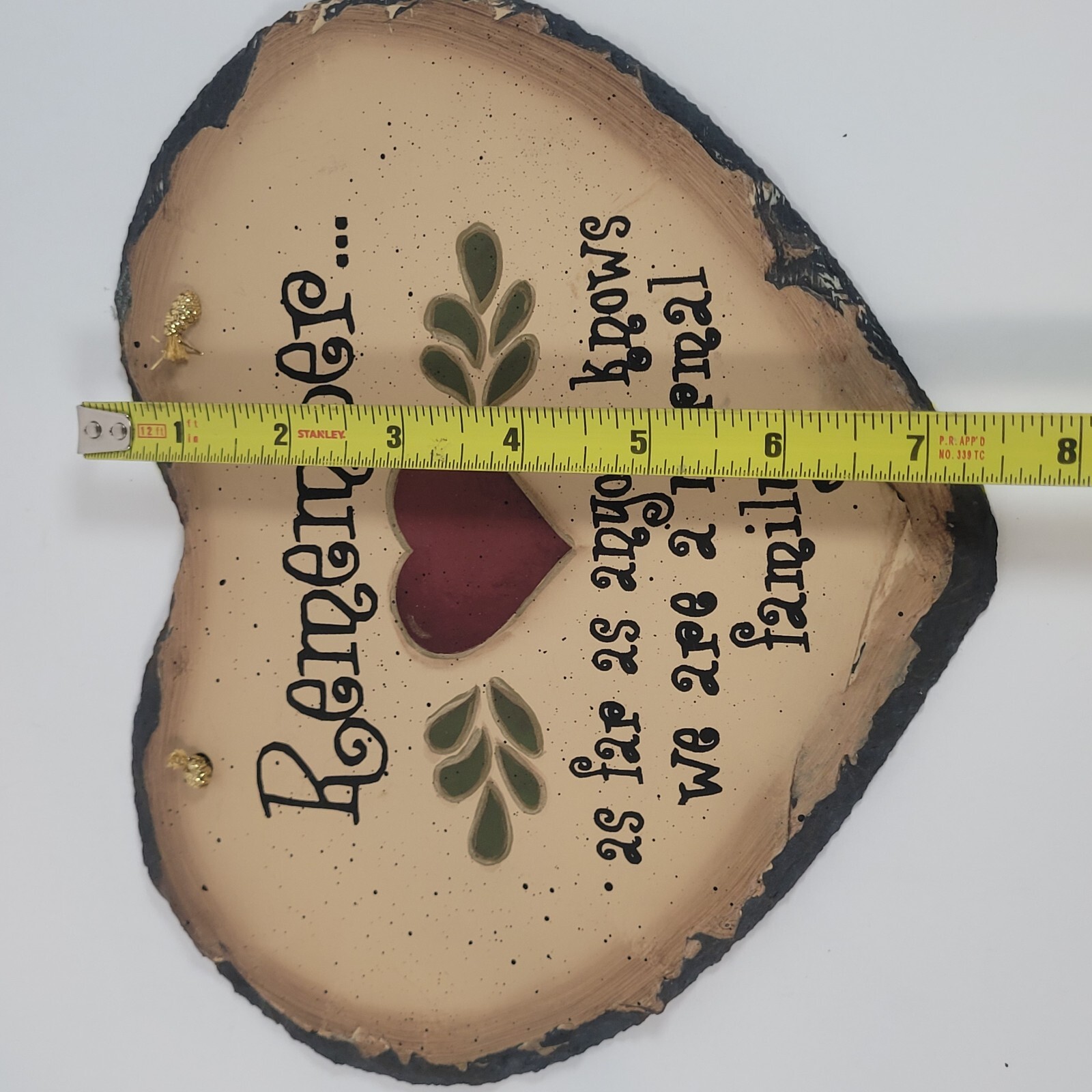 Heart Folk Art Slate Wall Hanging Remember We Are a Normal Family Cottage