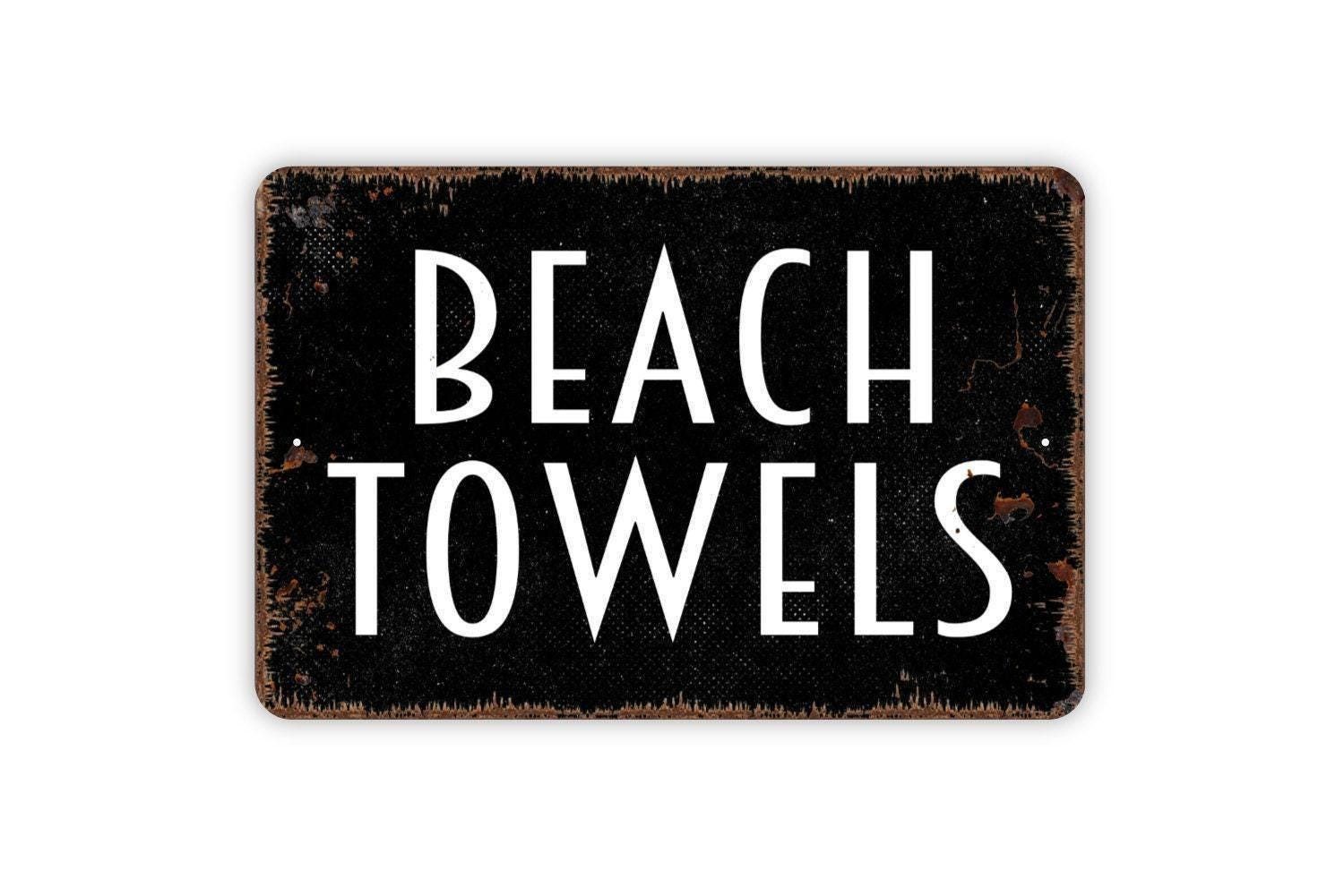 Beach Towels Sign | Beach House Wall Decor | Coastal Bathroom Sign | Pool Towel