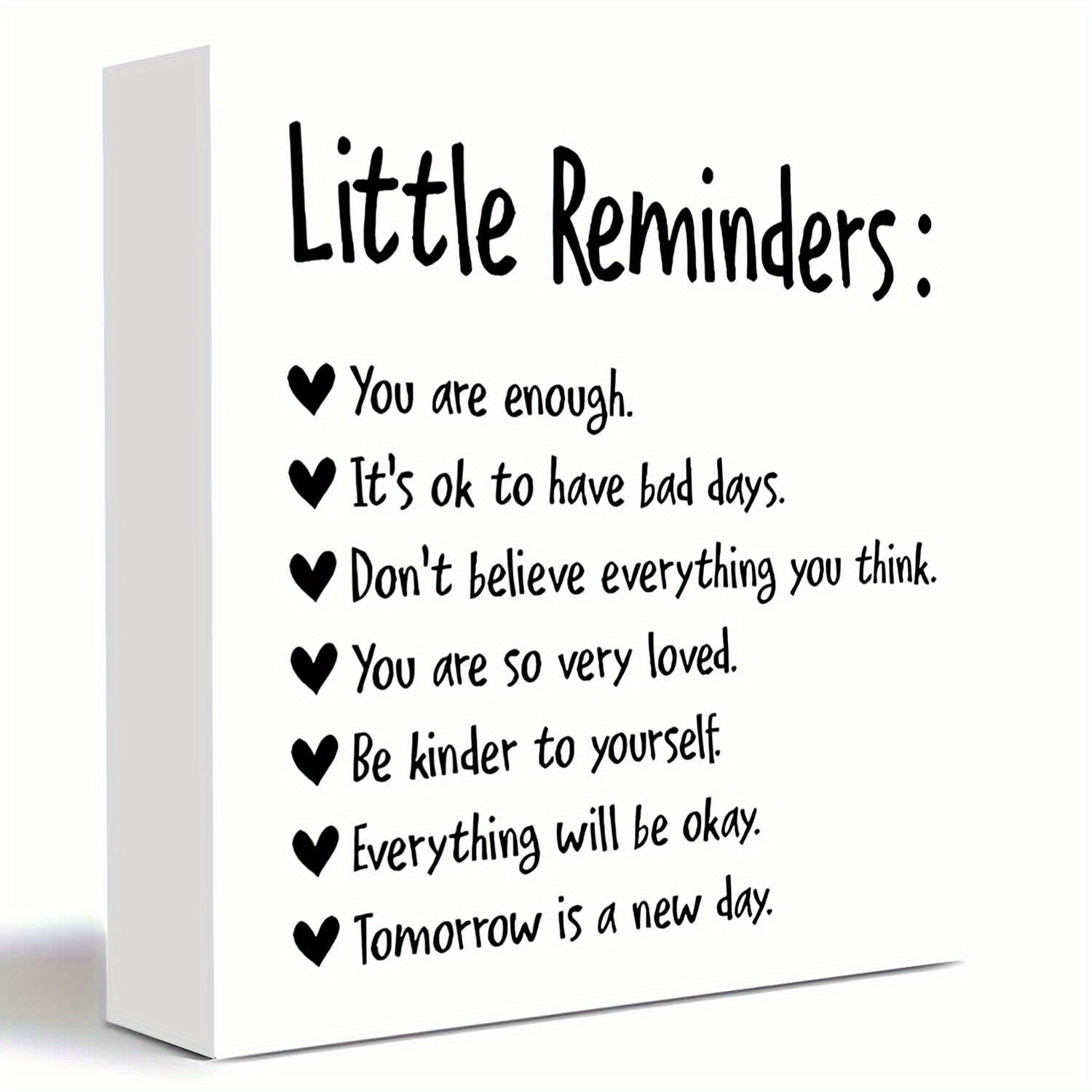 2D Wood Positive Affirmation Home Desk Decor Self-Love Inspirational Plaque Gift
