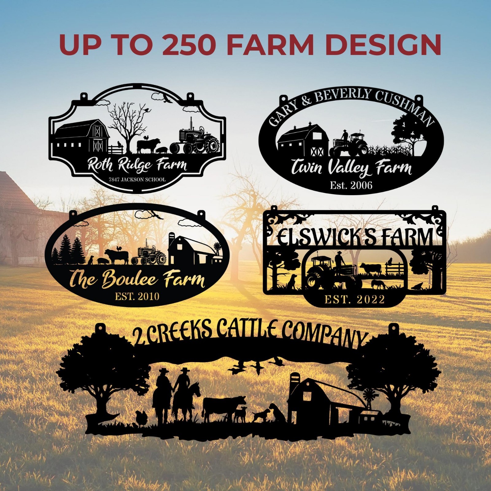 Personalized Your Metal Farm Sign, Farmhouse Metal Sign, Custom Ranch Sign