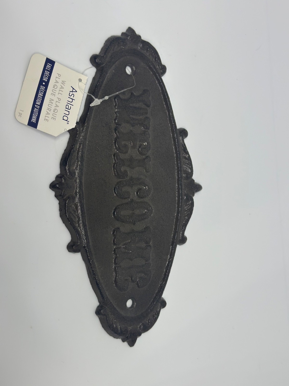 NWT Ashland Cast Iron Welcome Wall Plaque Sign Farmhouse Rustic Home Decor 5×8