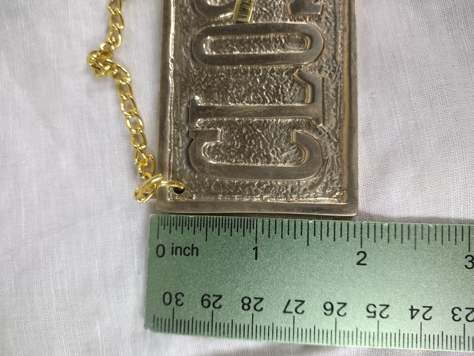 Vintage Solid Brass OPEN & CLOSED Sign Hanging Store Plaque Chain Taiwan