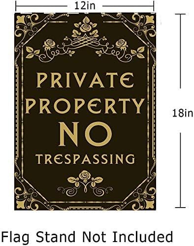 Private Property No Trespassing Sign Flag Garden Lawn Porch Decor for Outside Ya