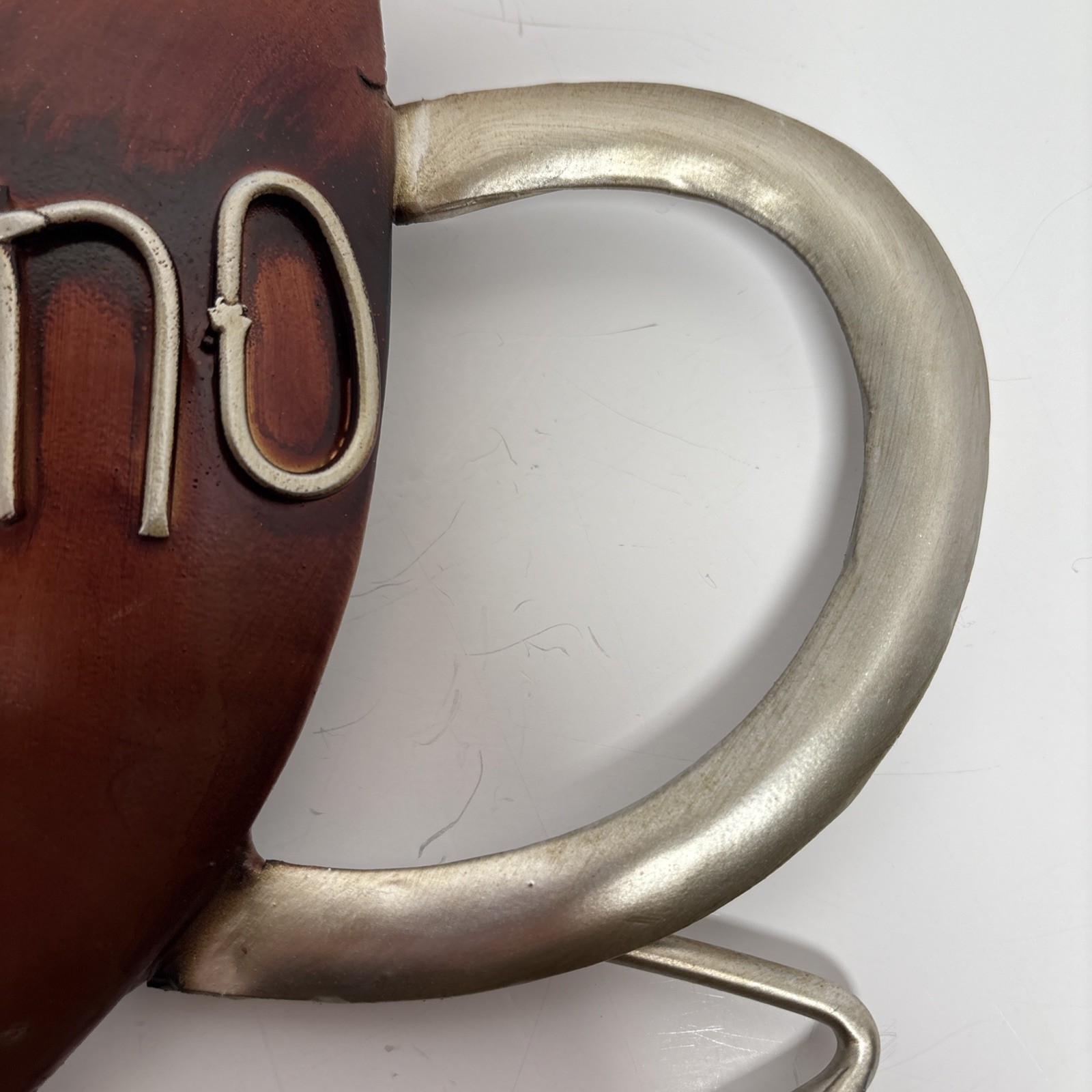 Metal Cappuccino Themed Decorative Wall Hanging or Tabletop Accent