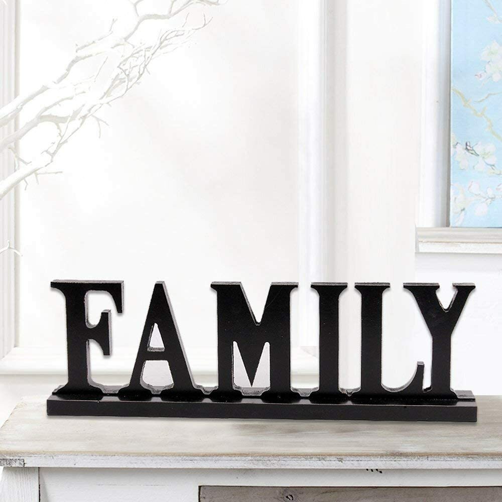 Decorative Wooden Cutout Word FAMILY/HOME/ LOVE/ BLESSED Sign for Home Decor