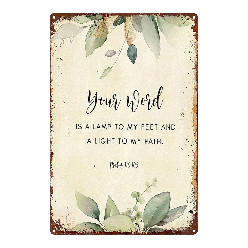 2D Metal Bible Verse Wall Art 8×12 Inches Iron Hanging