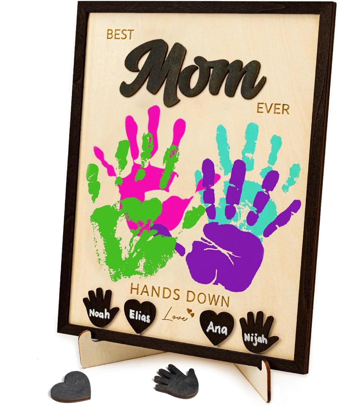 Mothers Day Gift DIY Handprint Frame, Best Mom Ever Gifts from Kids, Daughter…