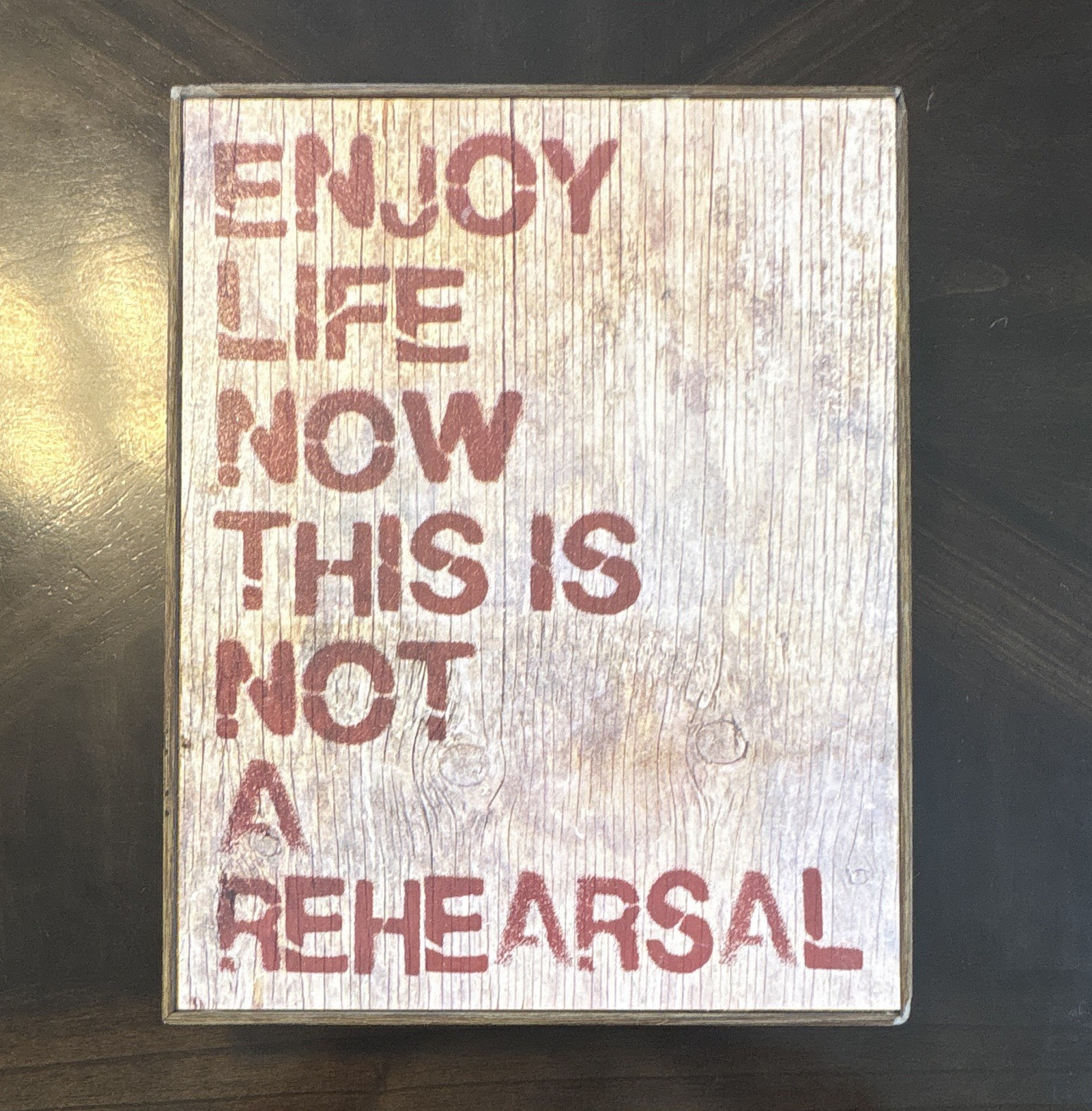 Wall Decor Creative Products Inc. Rustic Wood “Enjoy Life Now” 7×9 Wall Art
