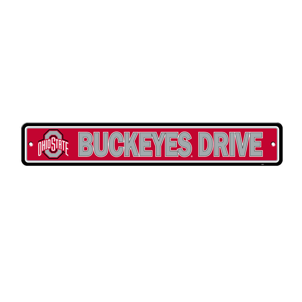 NCAA Ohio State Buckeyes Home Decor AVE Street Sign 24″ x 4″ Styrene Plastic
