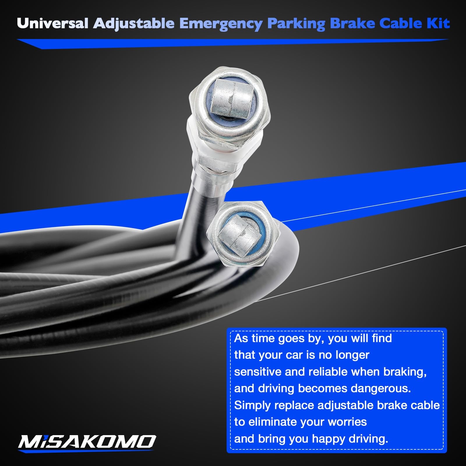 Emergency Parking Brake Kit 110″ Cable Compatible With…