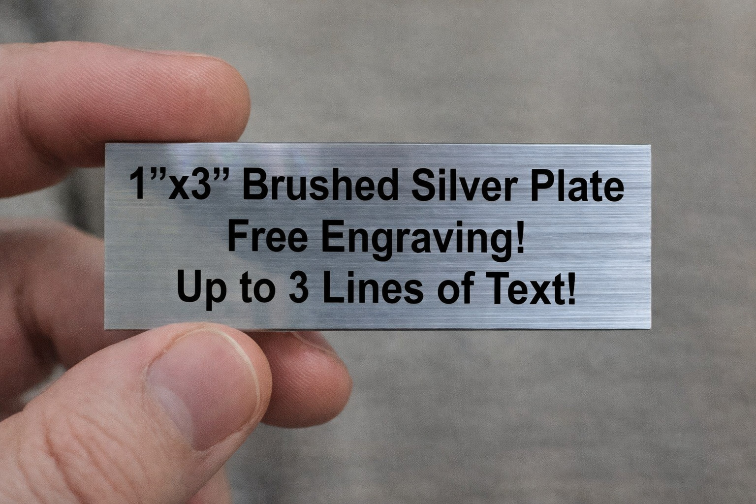 Custom Engraved 1×3 Brushed Tag Sign Plaque Plate | Pet Name Ash Box Urn Gift