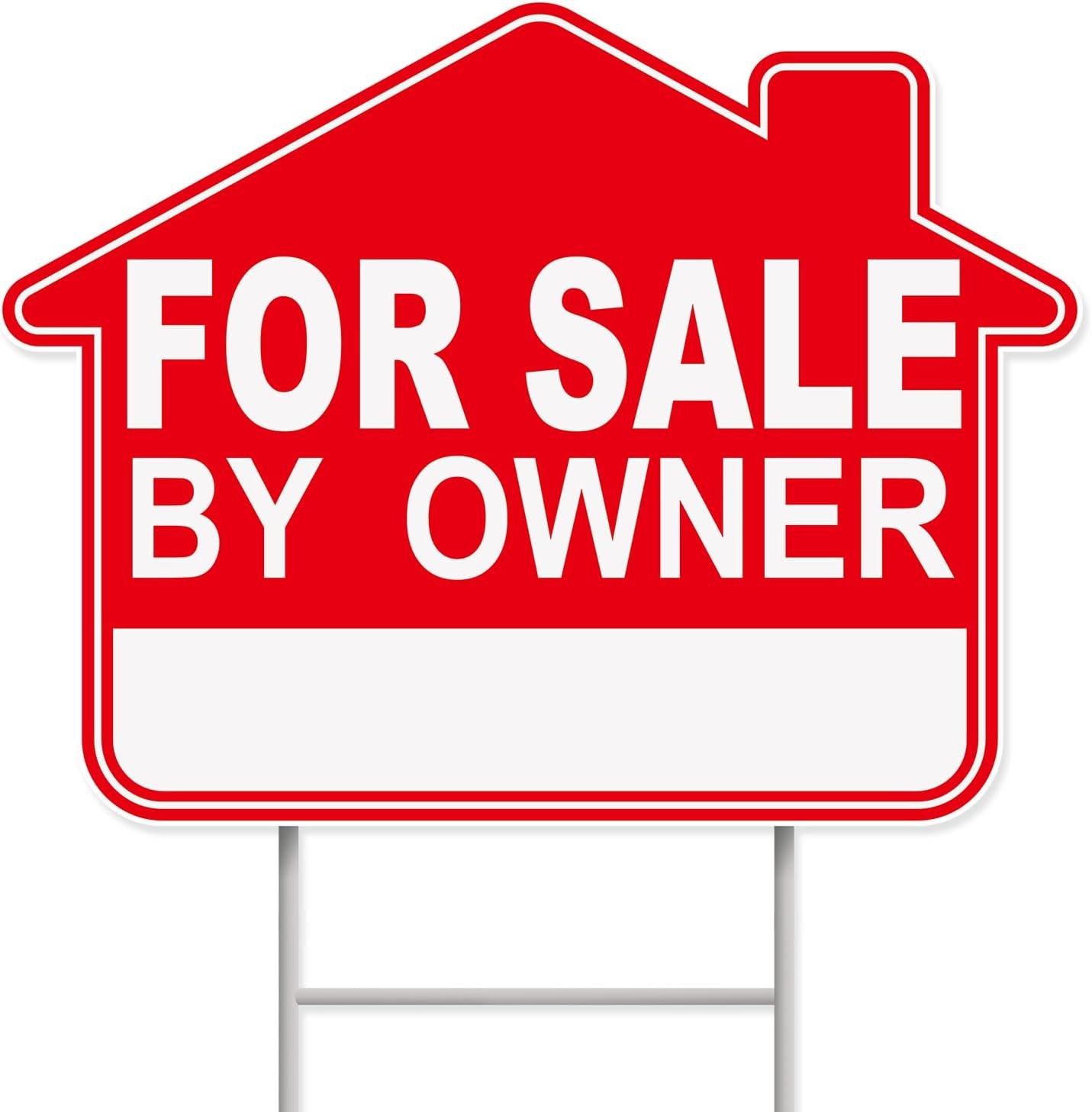 For Sale By Owner Yard Sign, 1-Pack 17″x13″ Double-Sided Signs, Corrugated