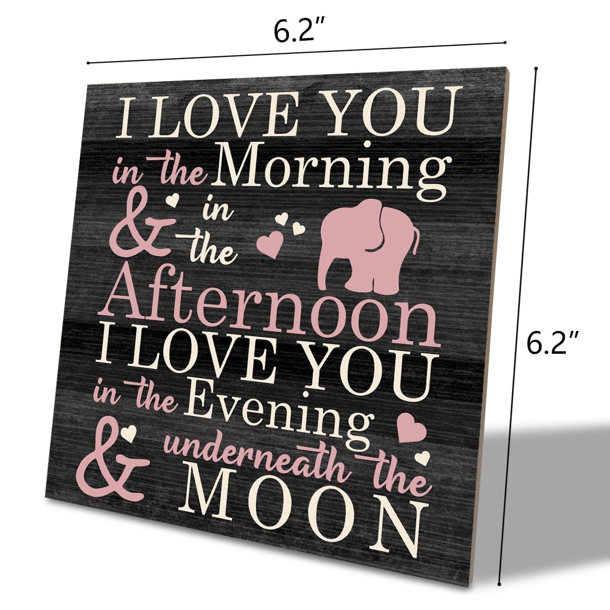 Love Sign, Wood Plaque Table Art Sign 6.2 * 6.2inch, Elephant Wood Sign for N…