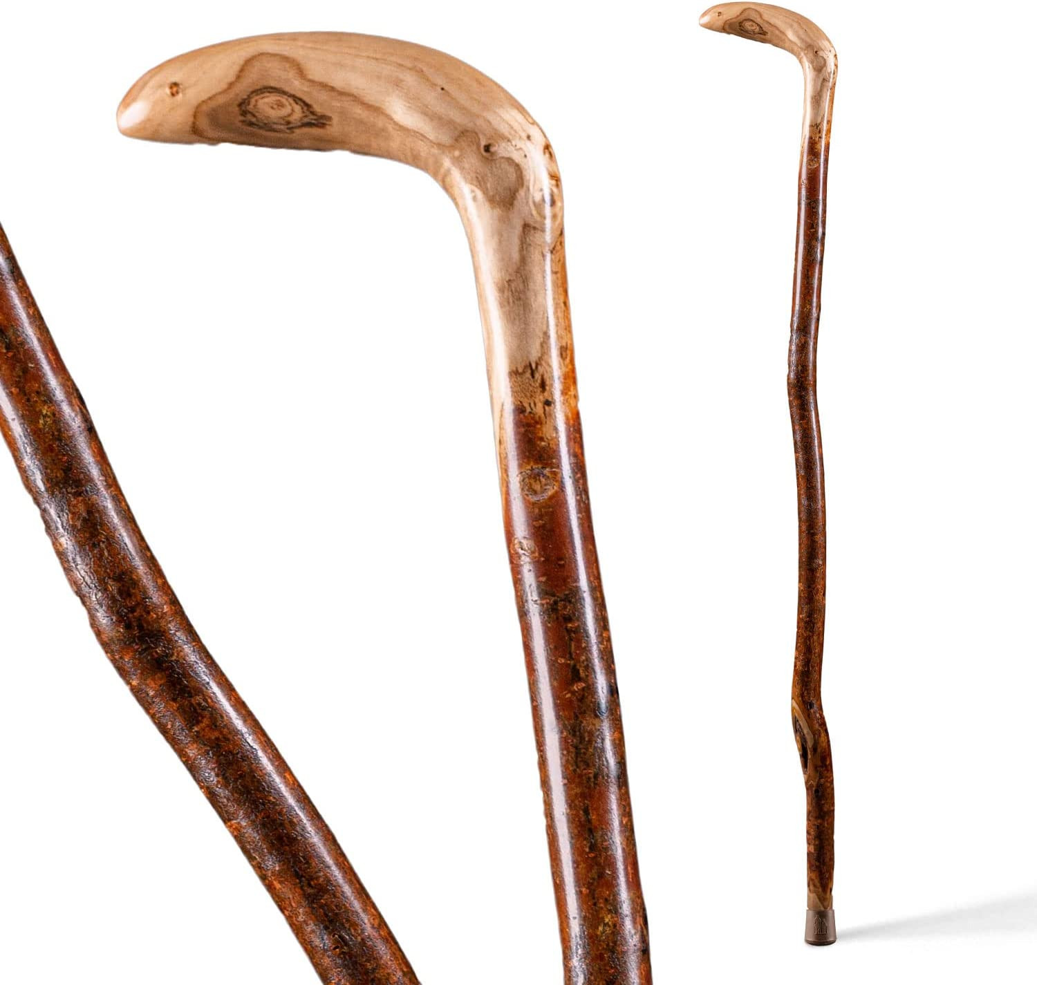 Walking Cane Rustic Natural Wood Lightweight Handcrafted USA For Men And Women