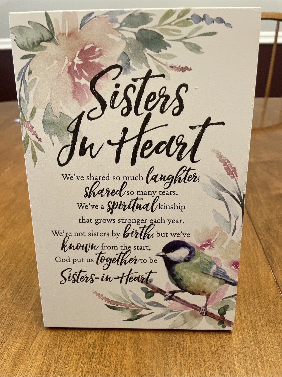 Sister’s In Heart Word Plaque – Friendship gift
