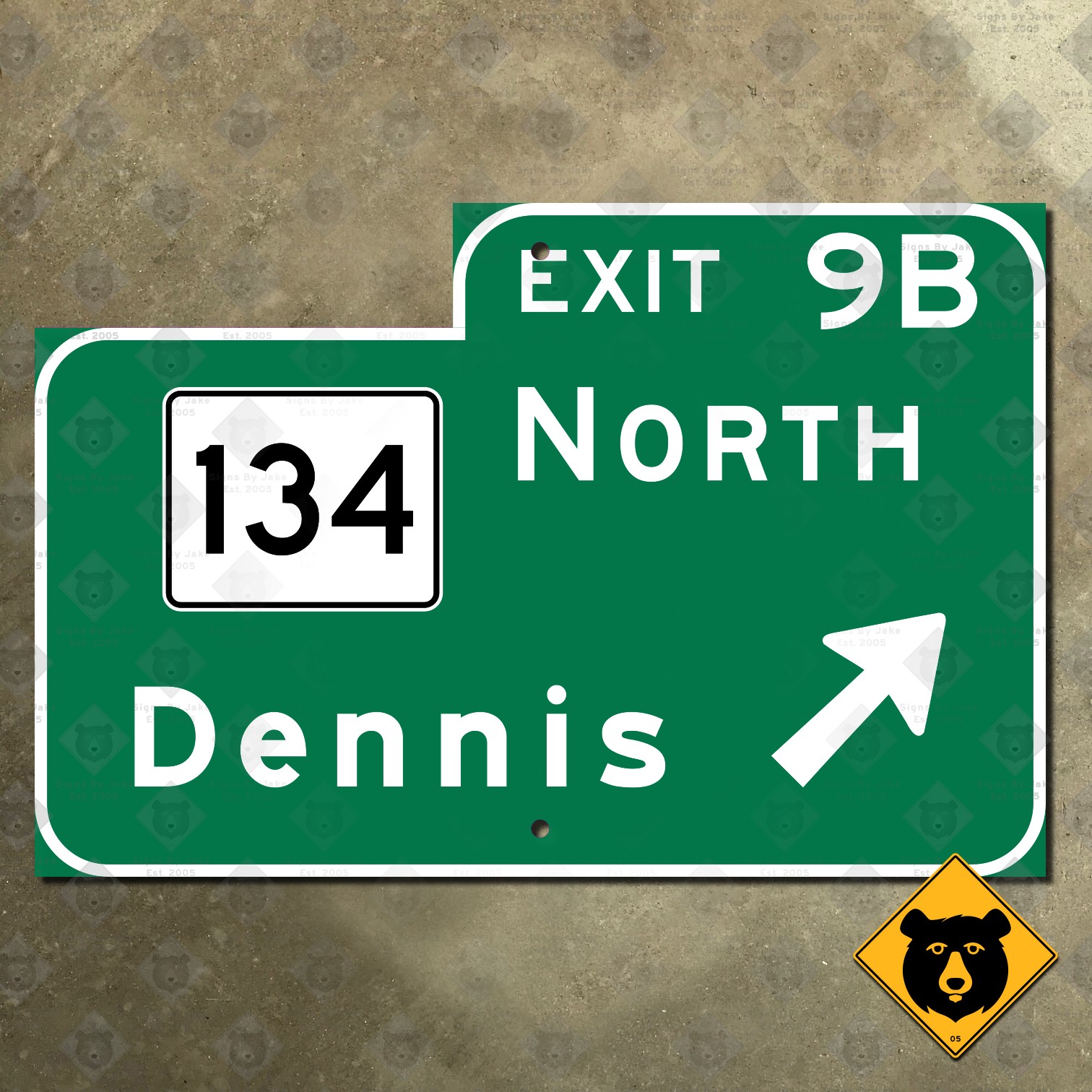 Massachusetts US 6 Mid-Cape Highway exit 9B road sign Route 134 Dennis 15×10