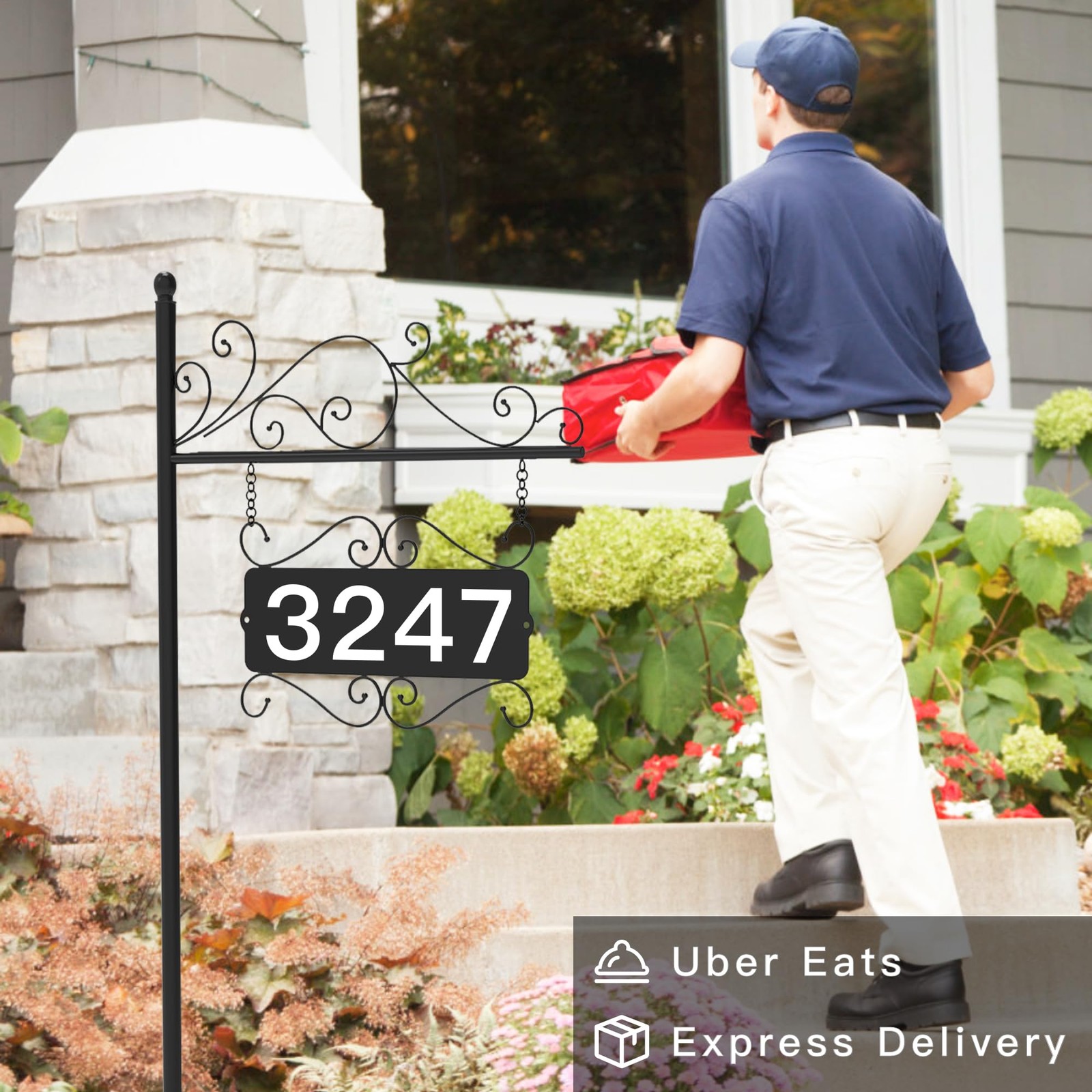 Metal Address Plaque for Outside, House Numbers for Outside, Street House Num…