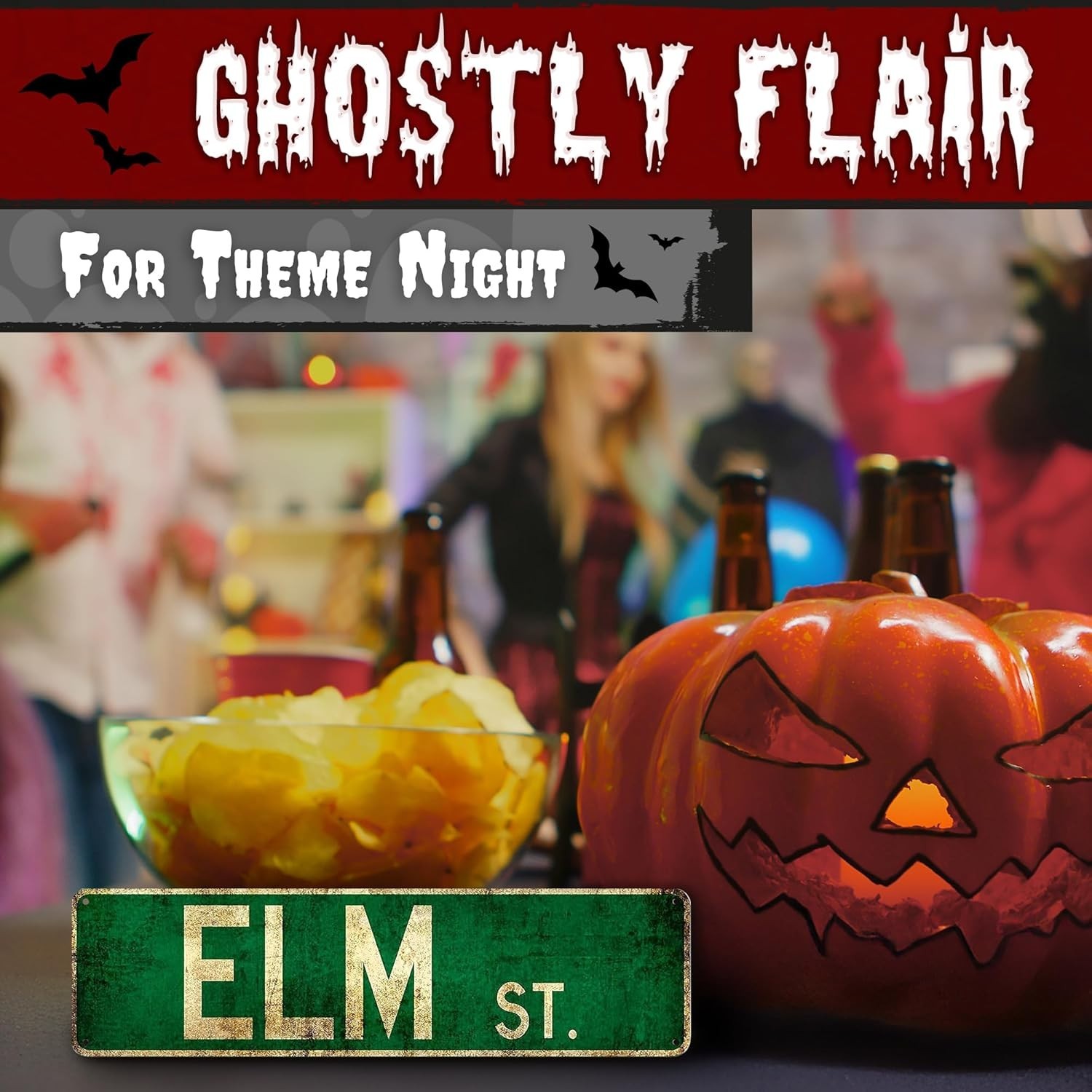 Elm Street Sign – Horror Movie Gifts and Collectibles, 16×4″ 16x4Inch, Green