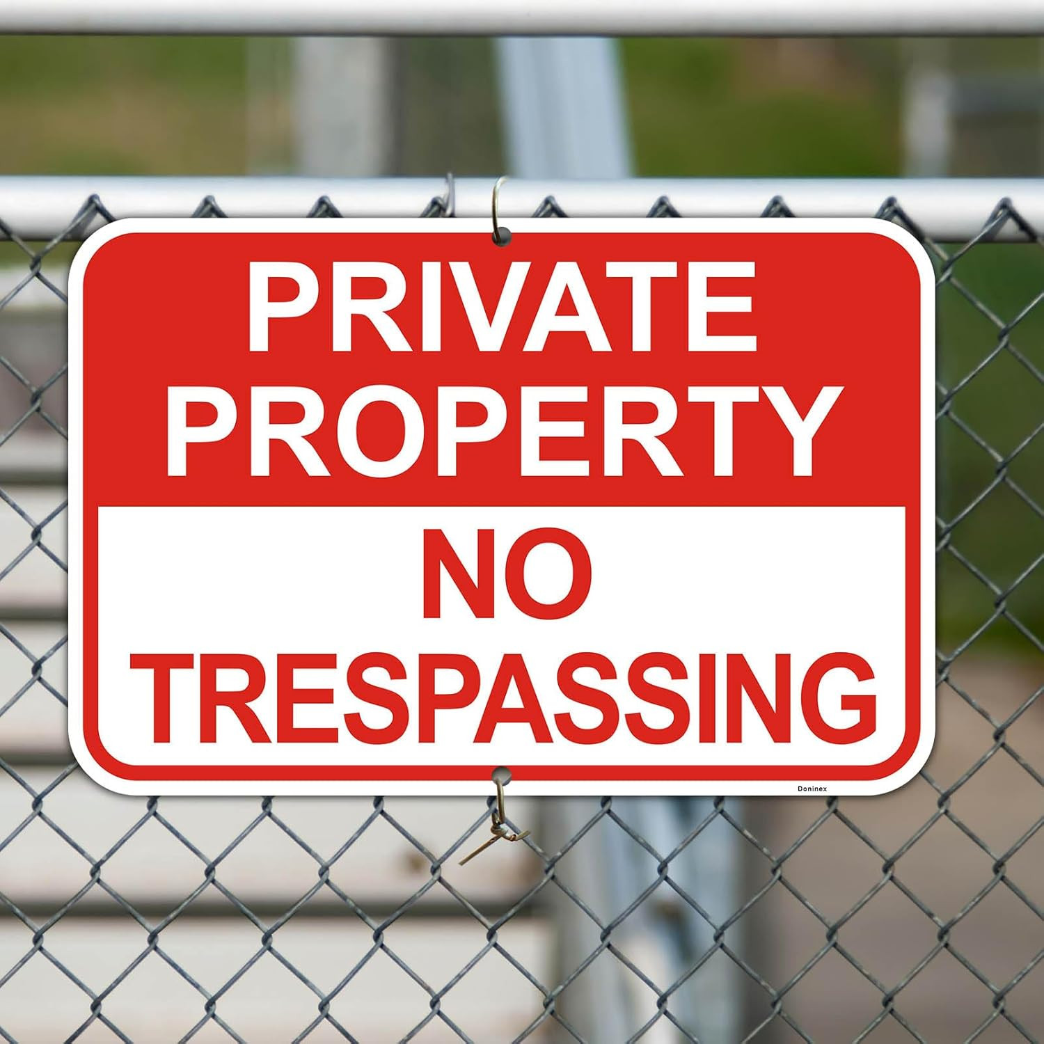 4 Pack 18×12″ Reflective No Trespassing Signs – Durable Metal, Weatherproof