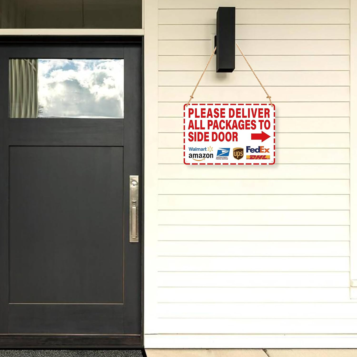 Please Leave Deliveries Here Sign，Self-Adhesive Weatherproof Place Packages in B
