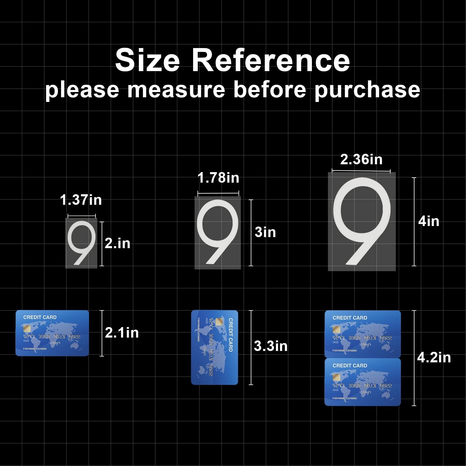 1.5 inch mailbox numbers number stickers for outside (3 sets） 1.5 inch