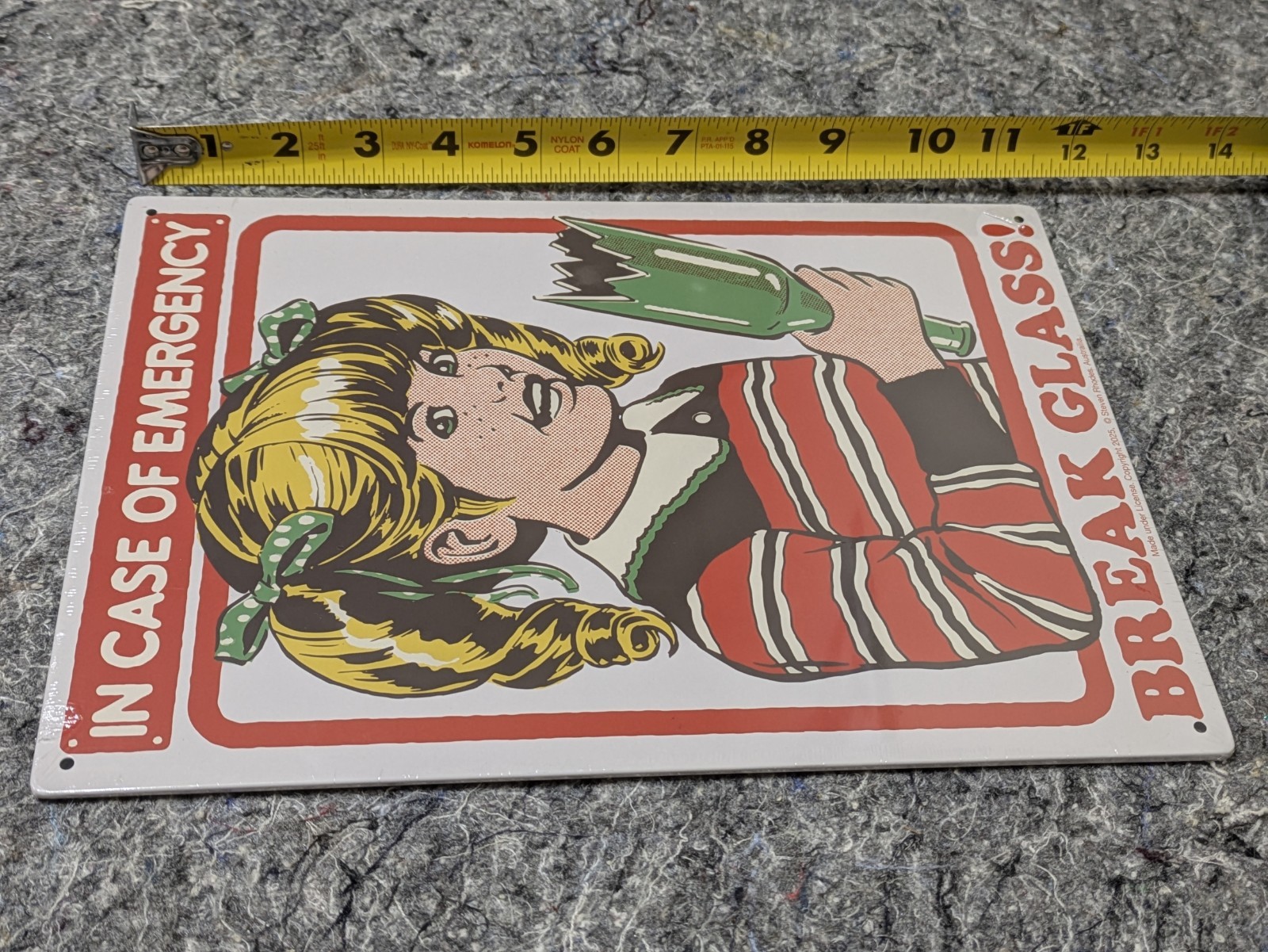 In Case of Emergency BREAK GLASS Steven Rhodes 8.5×11″ Metal Sign NEW SEALED
