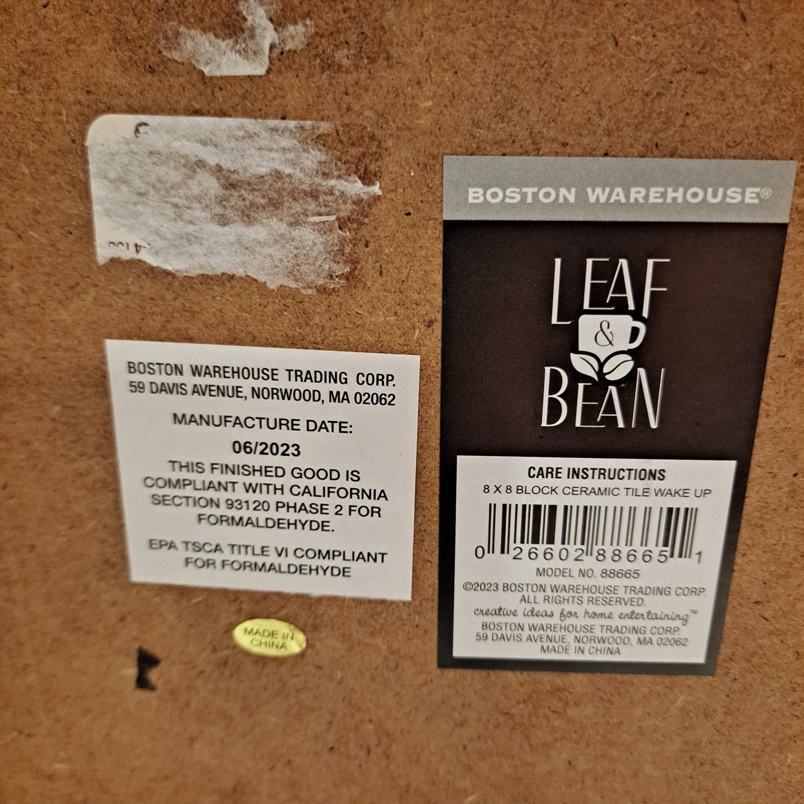 Boston Warehouse “Wake Up And Smell The Coffee” Sign 8″ X 8″ Block Ceramic Tile