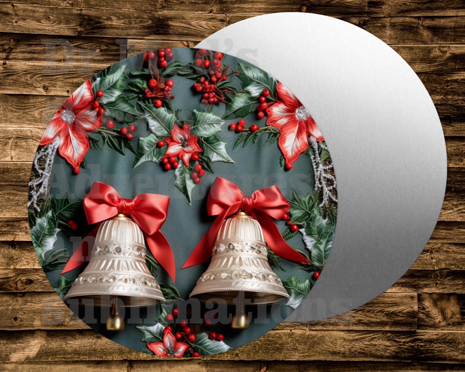 CHRISTMAS BELLS Ready Round Sign Wreaths Crafts miniatures