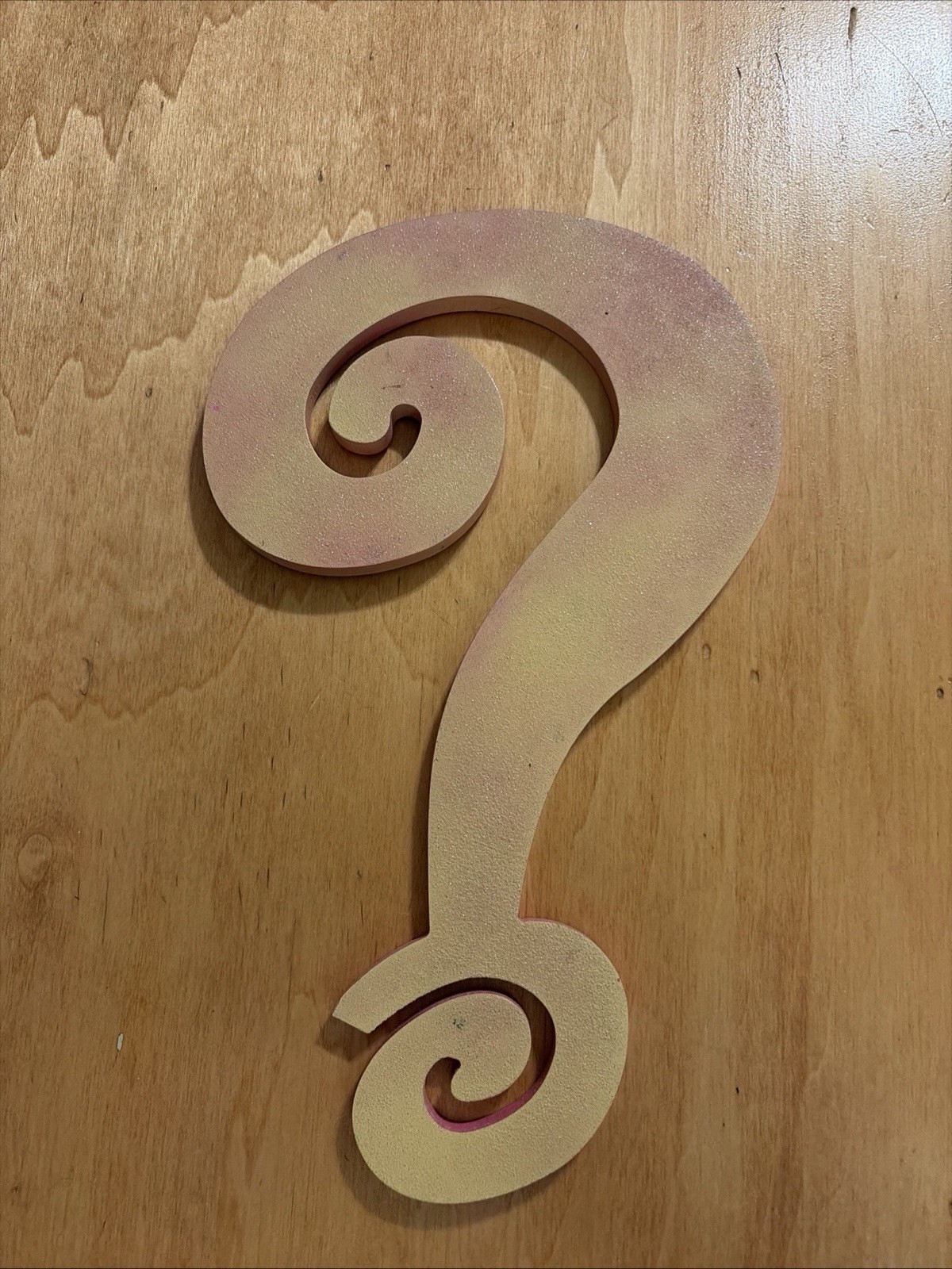 Pink Wooden Question Mark Wall Art Decor Hobby Lobby 11 X 7 Inches
