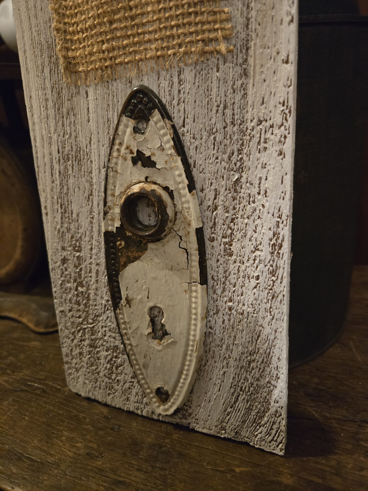 19″x5.5″x0.25″ Rustic/Vintage Handmade “Home” Sign with Antique Keyhole