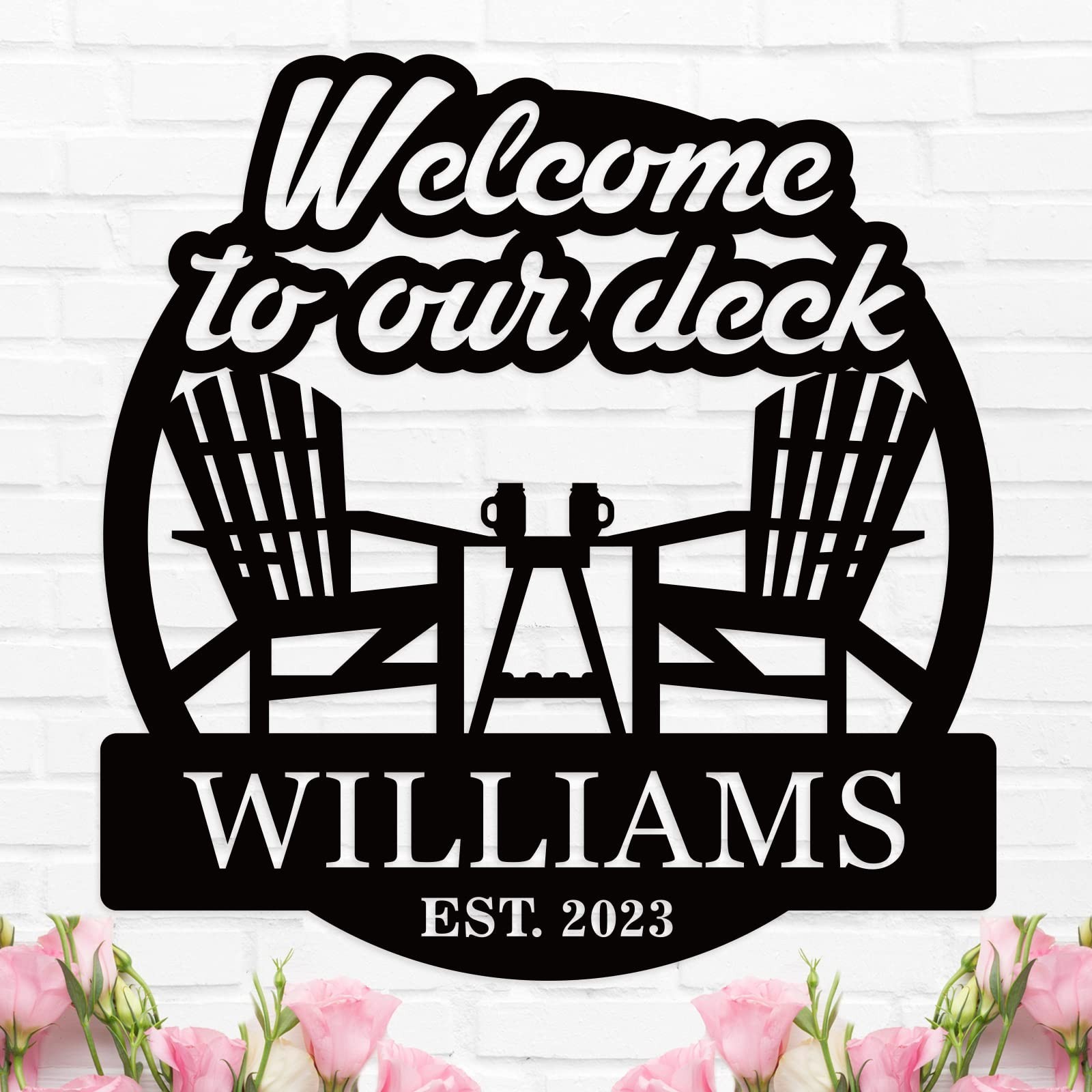 Metal Welcome to our Deck Sign,Welcome to Our Backyard Bar And Grill Sign