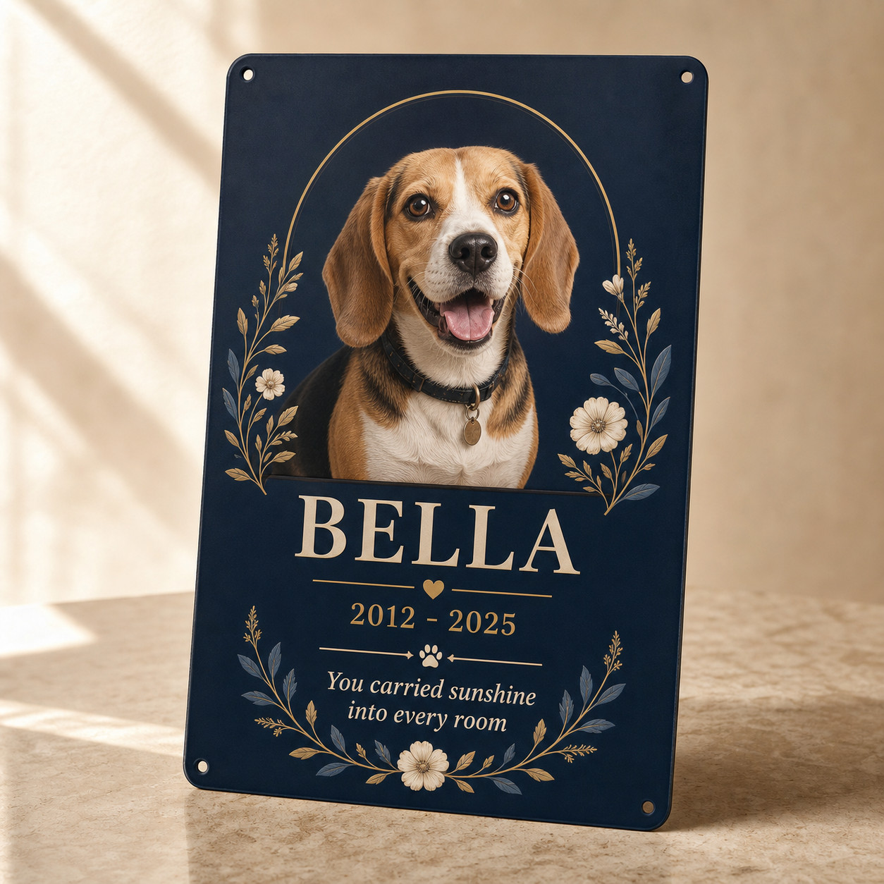 Personalized Pet Memorial Metal Sign Custom Dog Cat Photo Remembrance