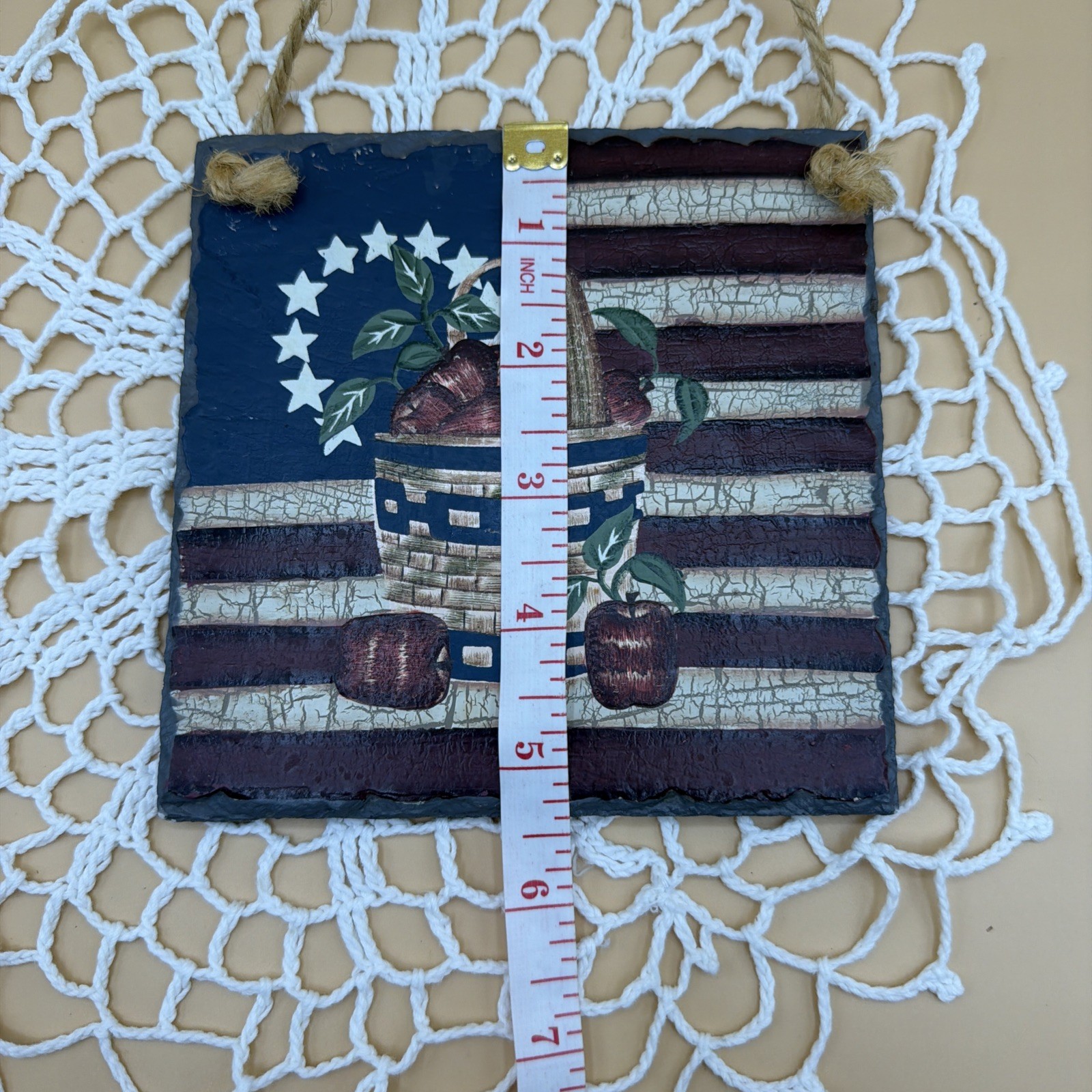 Unbranded Slate Wall Decor American USA Cottagecore Country 5.5×5.5 Flag