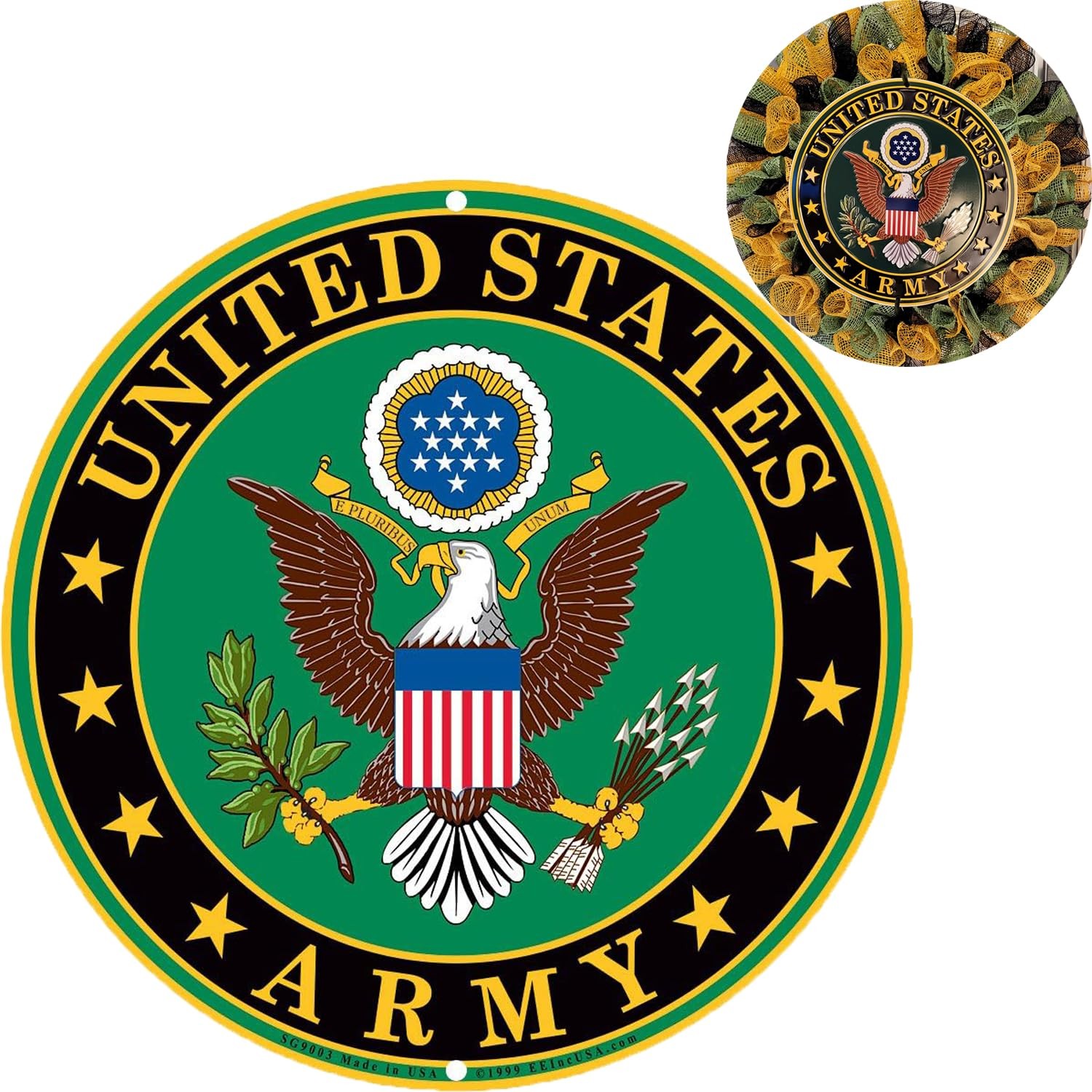 Metal Sign United States Army Logo 12 Inch Green US Military Service Branch