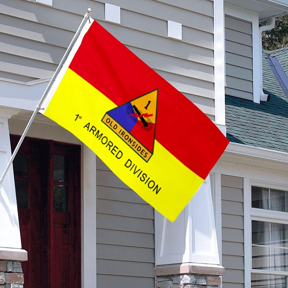 Army 1st Old Ironsides Armored Division Flag Banner 3×5 Feet Home Garden Decor