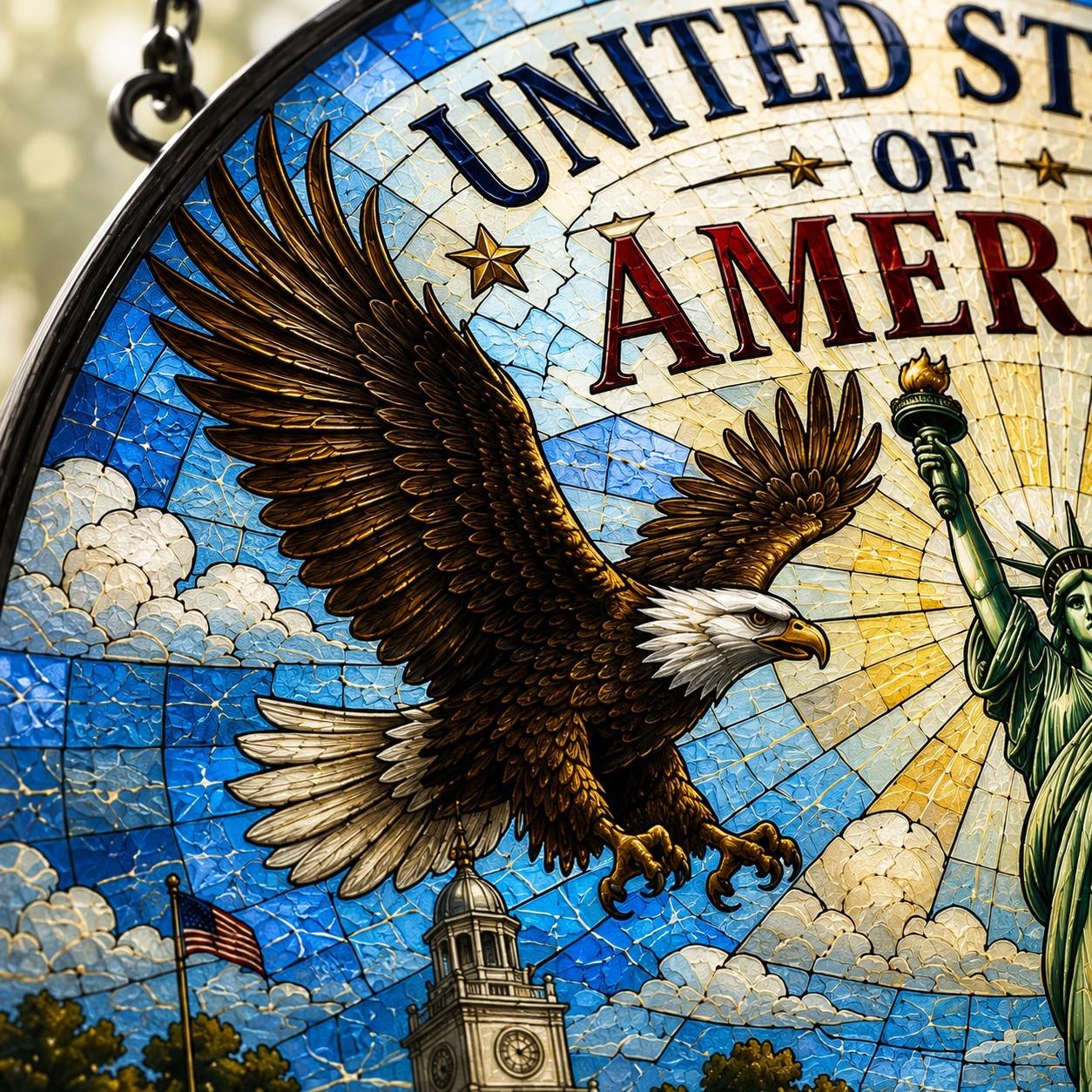 United States Of America 250th Anniversary Stained Glass Suncatcher