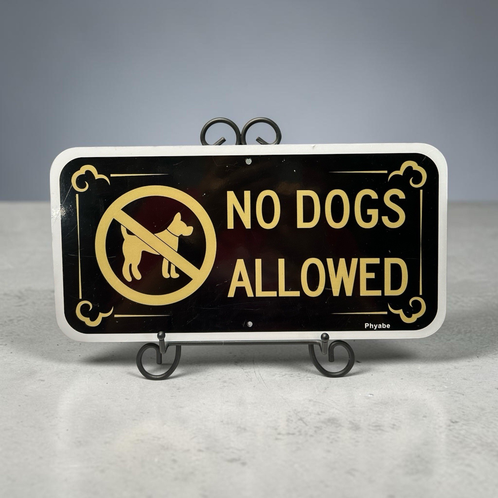 Two No Dogs Allowed metal sign plaques 11.75” x 6”